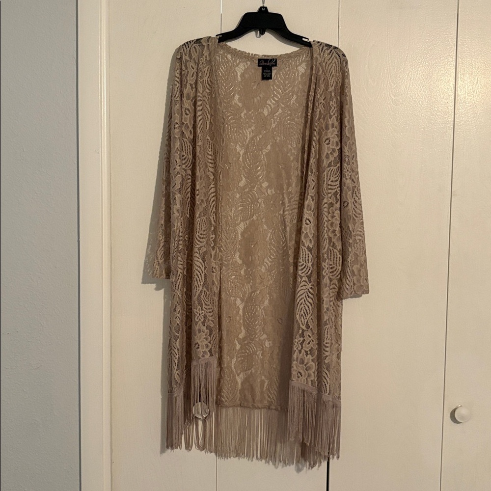 Lace Fringe Kimono Cardigan